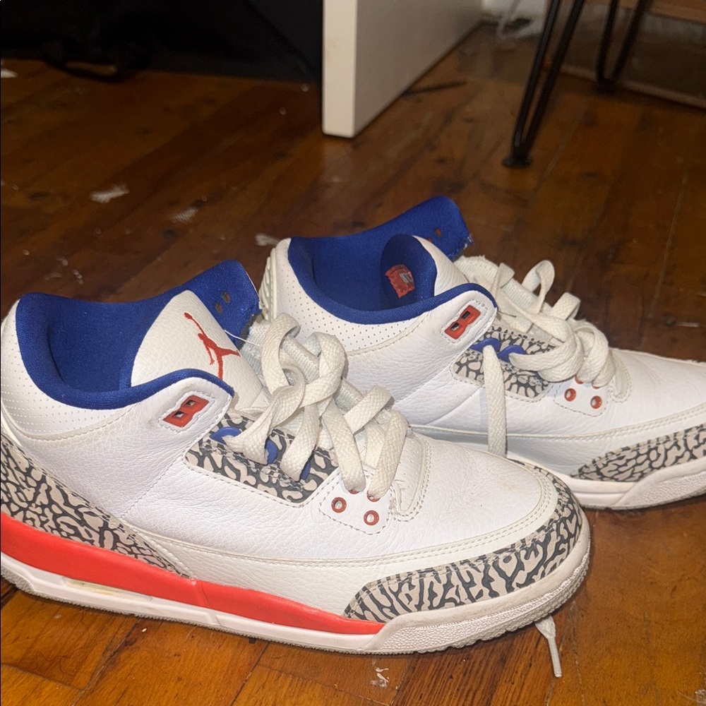 Jordan Kids White and Red Sneakers